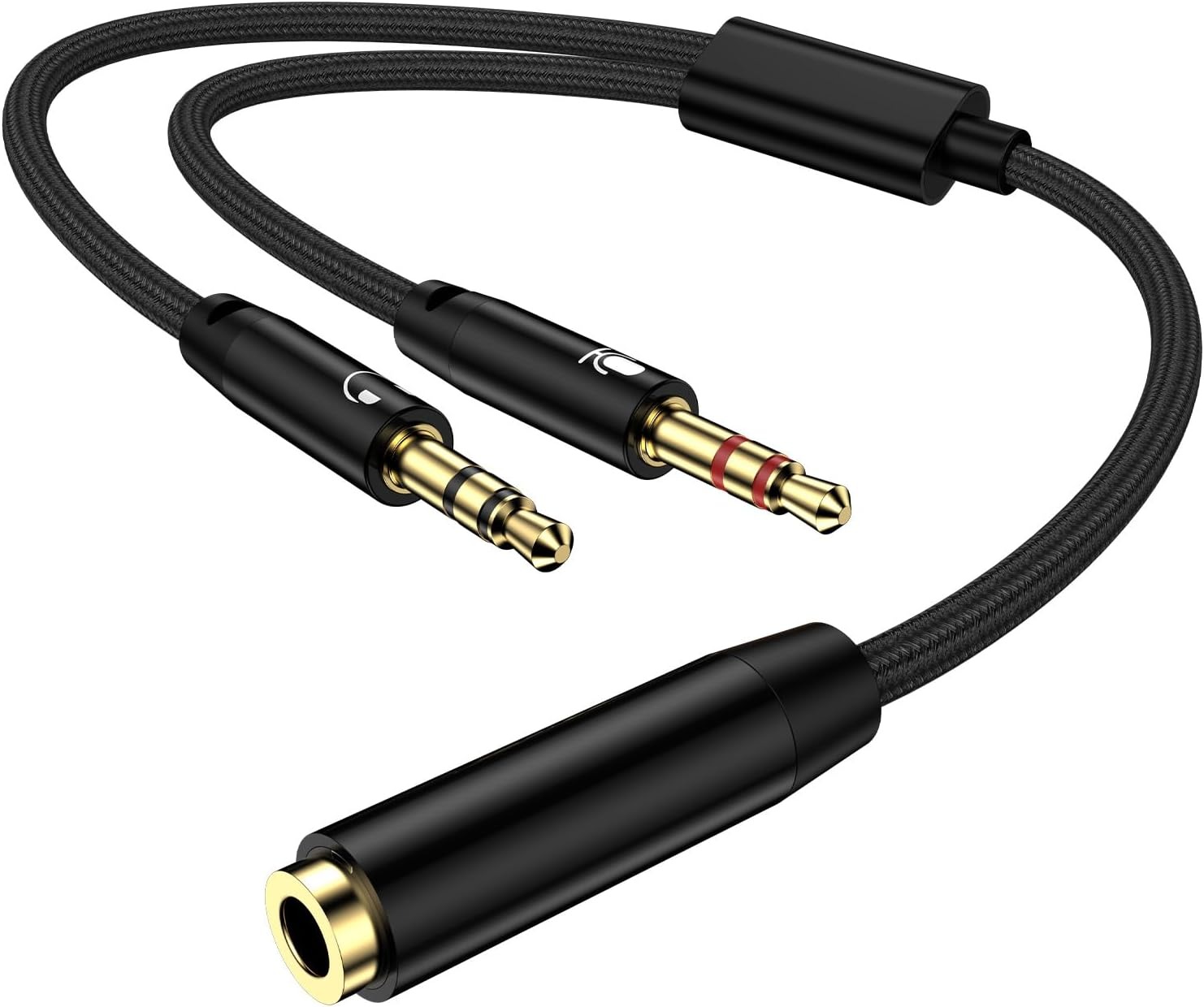 Esports Gaming Splitter - محول سماعات الرأس بمقبس 3.5 ملم،