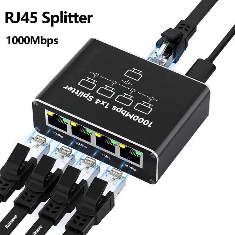 Esports Gaming Splitter - محول شبكة جيجابت RJ45 بسرعة 1000
