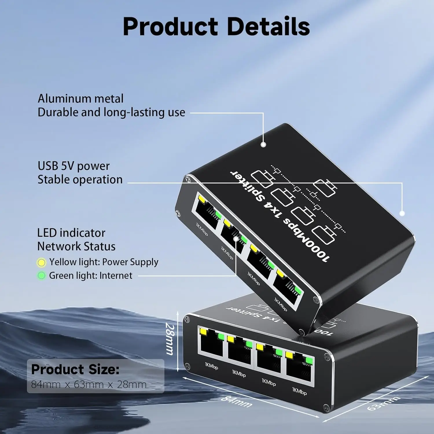 محول شبكة جيجابت RJ45 بسرعة 10 - مراجعة Esports Gaming Splitter وسعره